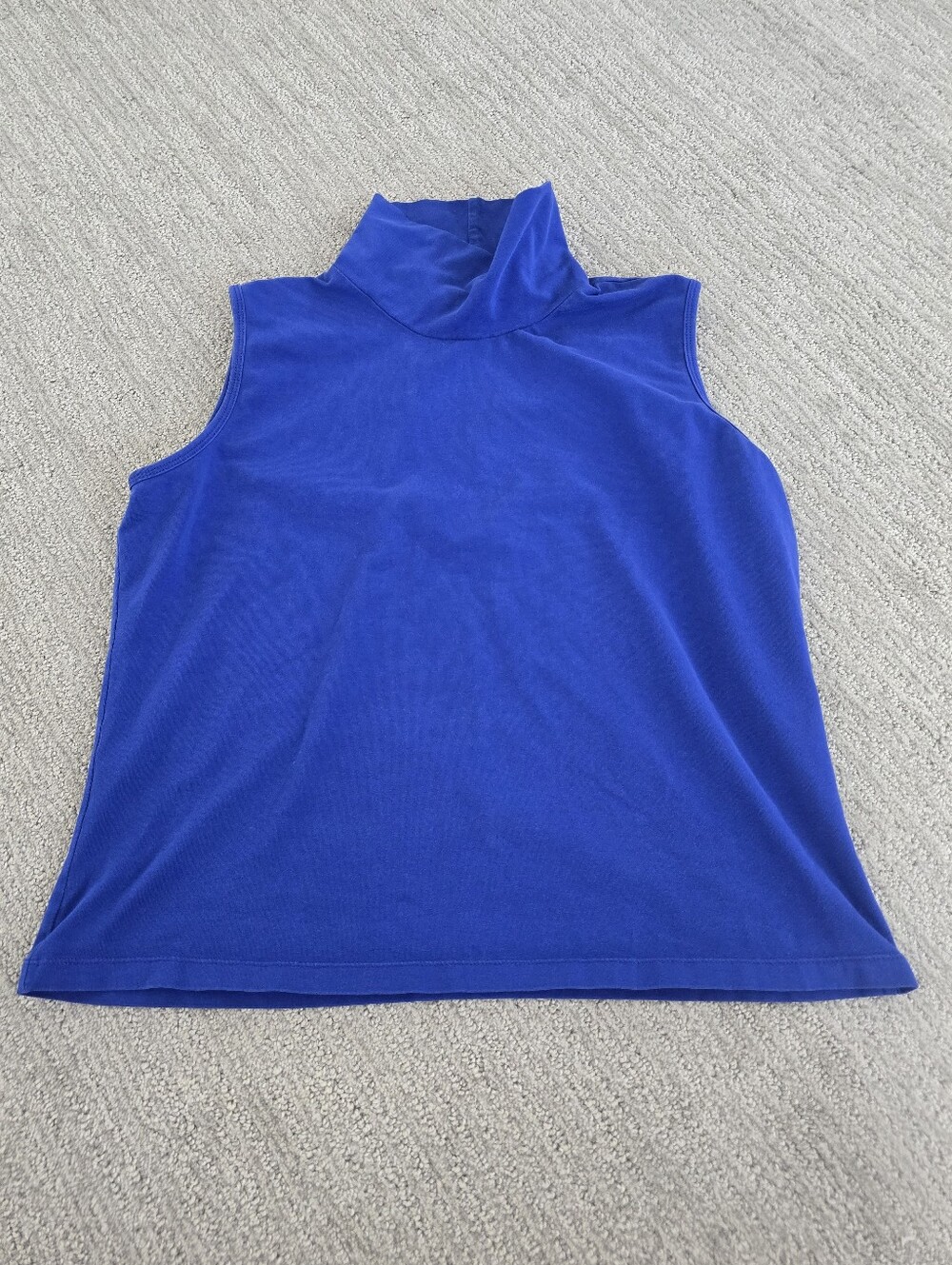 Vtg Spiegel Sleeveless Mock Neck Tank in Cobalt Blue Cotton Lycra Blend